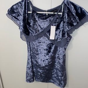 White House black market blue crush blouse